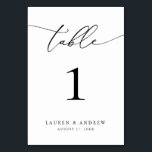 Black and White Minimalist Wedding | Event Custom  Table Number<br><div class="desc">(**PLEASE NOTE: To order,  simply adjust your table number (and name/date) and add each number to your cart separately. Then check out once you are finished.) Beautiful,  elegant,  modern and minimalist,  table number card. Fully customisable with your names (or Event Name) and Date.</div>