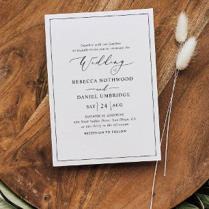 Black and White Minimalist Wedding Invitation