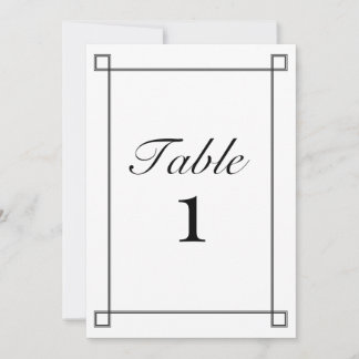 Black and White Minimalist Wedding Table Numbers