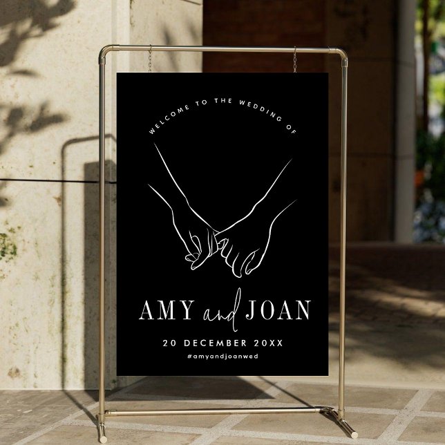 Black and White Minimalist Wedding Welcome Acrylic Sign (Creator Uploaded)