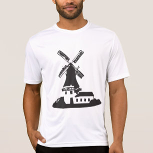 Black and White Minimalist Windmill T-Shirt