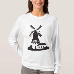 Black and White Minimalist Windmill T-Shirt