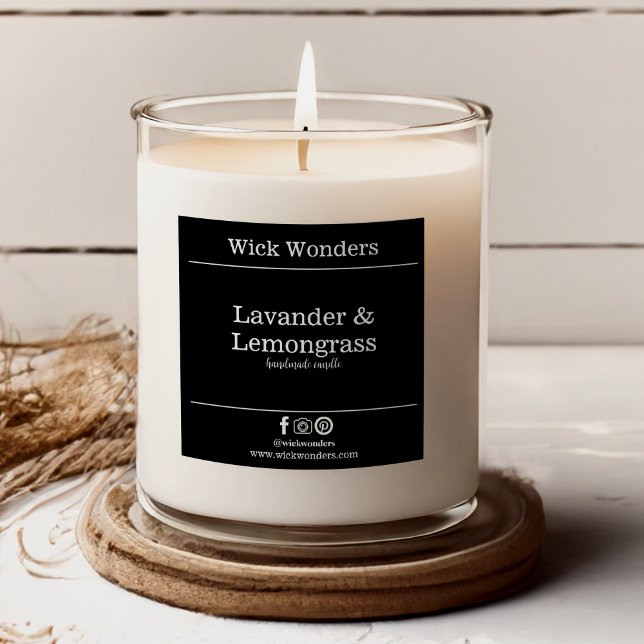 Black and White  Minimalistic Candle Making Label (Creator Uploaded)