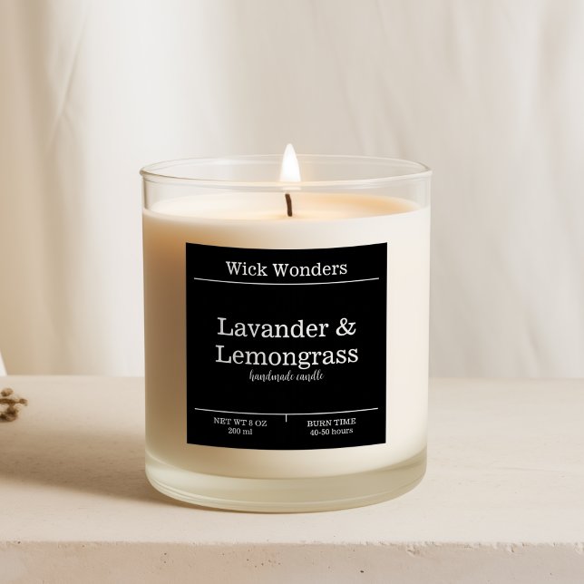 Black and White  Minimalistic Candle Making Label (Creator Uploaded)