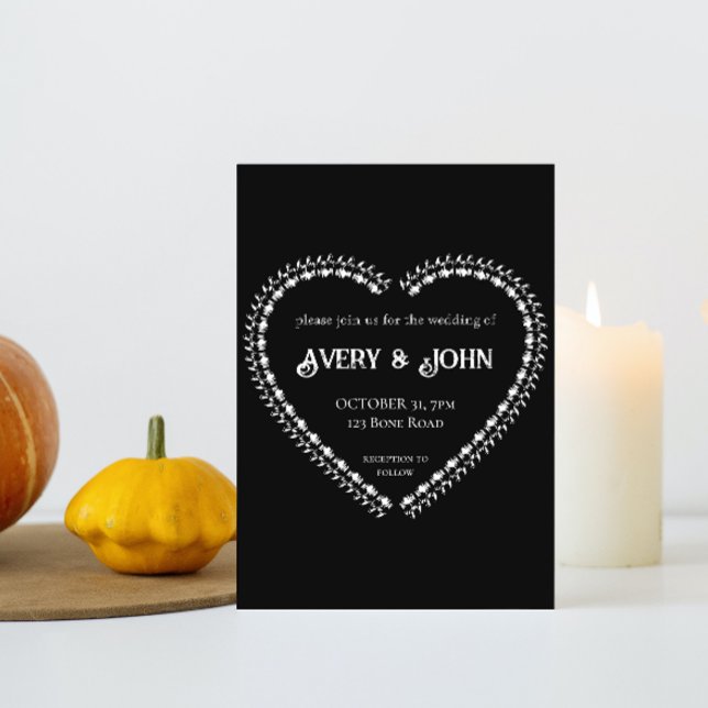 Black and White Minimalistic Gothic Wedding Invitation (Creator Uploaded)