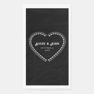Black and White Minimalistic Gothic Wedding Napkin