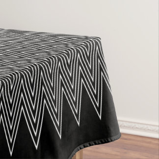 Black And White Modern Abstract Geometric Design Tablecloth