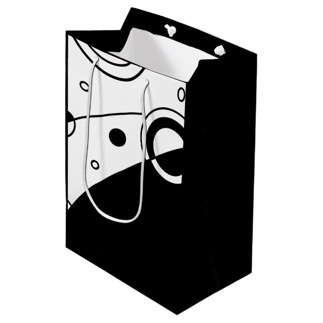 Black and White Modern Abstract Medium Gift Bag (Front Angled)