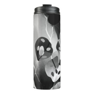 Black And White Modern Abstract   Thermal Tumbler