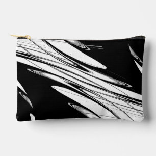 Black and White Modern Accessory Pouch