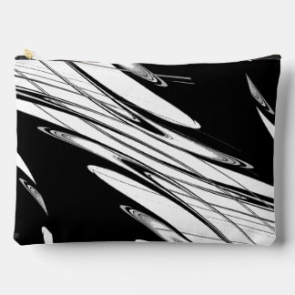 Black and White Modern Accessory Pouch