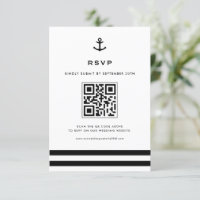 Black and White Modern Anchor Nautical QR Code