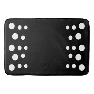 Black and white Modern Bubbles Dots Bath Mat