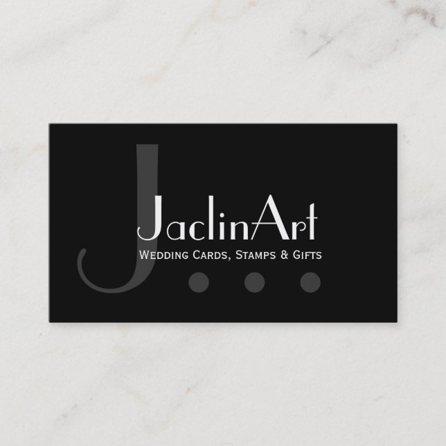 Black and White Modern Business Card Template (Front)
