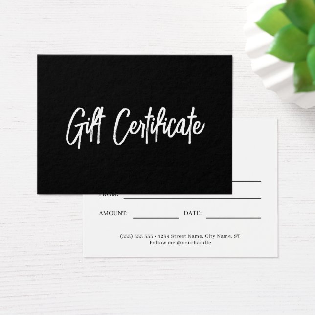 Black and White Modern Business Gift Certificate (Desk)