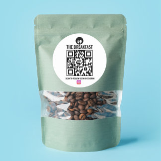 Black and White Modern Business Instagram Qr Code Classic Round Sticker