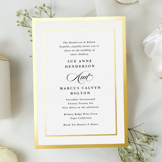 Black and White Modern Calligraphy Foil Wedding (Creator Uploaded)
