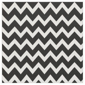 Black and White Modern Chevron Fabric