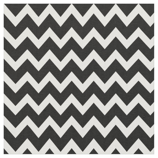Black and White Modern Chevron Fabric (Close Up)