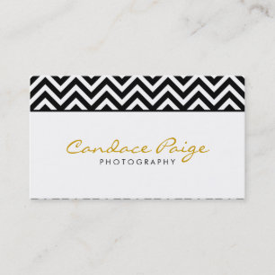 Black and White Modern Chevron Stripes Business Card