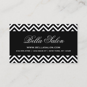 Black and White Modern Chevron Stripes Business Card