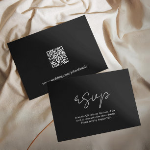 Black and White Modern Chic rsvp Enclosure Card