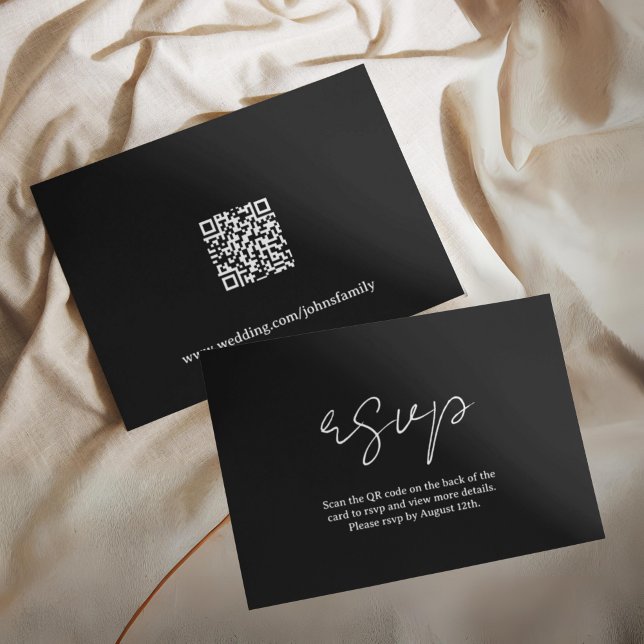 Black and White Modern Chic rsvp Enclosure Card (Creator Uploaded)