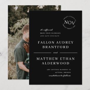 Black and White Modern Date Seal Save the Date