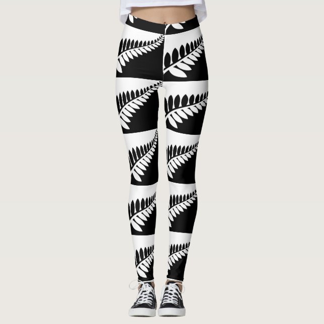 **BLACK AND WHITE MODERN DESIGNED** LEGGINGS (Front)