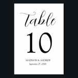 Black and White Modern Elegance Wedding Table Number<br><div class="desc">Trendy,  minimalist wedding table number cards featuring white modern lettering with "Table" in a modern calligraphy script.  The design repeats on the back. To order the table cards: add your name,  wedding date,  and table number. Add each number to your cart individually and check out when you're finished.</div>