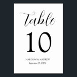Black and White Modern Elegance Wedding Table Number<br><div class="desc">Trendy,  minimalist wedding table number cards featuring white modern lettering with "Table" in a modern calligraphy script.  The design repeats on the back. To order the table cards: add your name,  wedding date,  and table number. Add each number to your cart individually and check out when you're finished.</div>