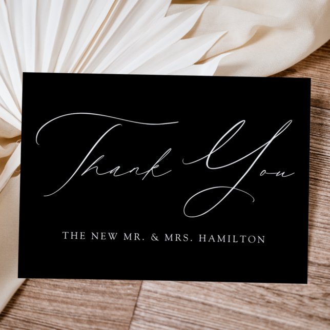 Black and White Modern Elegance Wedding Thank You Card (Creator Uploaded)