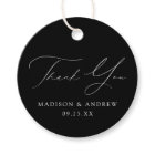 Black and White Modern Elegance Wedding Thank You