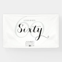 Black And White Modern Elegant 60 Birthday