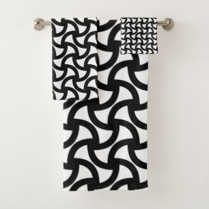 Black and White Modern Elegant  Bath Towel Set