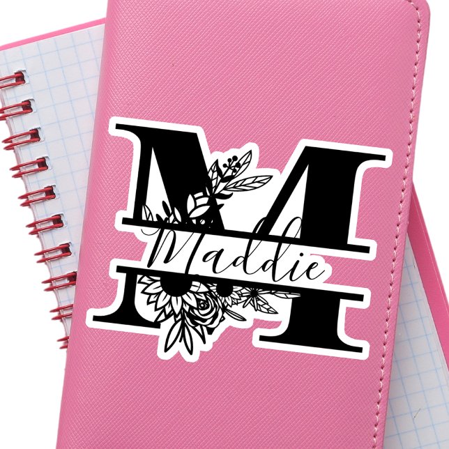 Black and White Modern Elegant "M" Name  (Creator Uploaded)