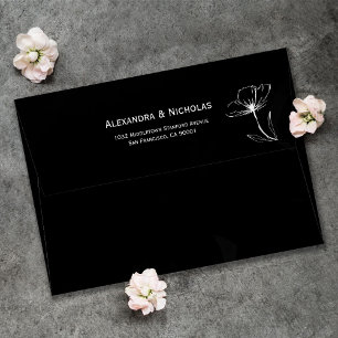 Black and White Modern Elegant Wedding Envelope