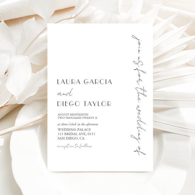 Black and White Modern Elegant Wedding Invitation (Creator Uploaded)