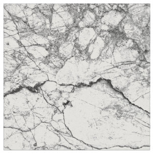 Black and White Modern Faux Marble Pattern Fabric
