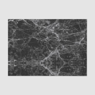 Black and White Modern Faux Marble Pattern Tissue Paper