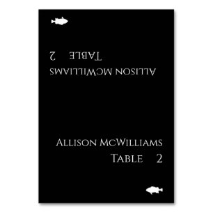 Black and White-Modern-Fish Icon- Table Number