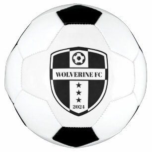 Black and White Modern Football Club Logo  Soccer Ball