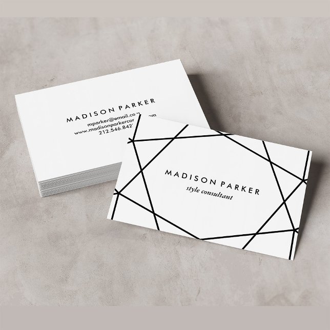 Black and White Modern Geometric Business Card (Creator Uploaded)