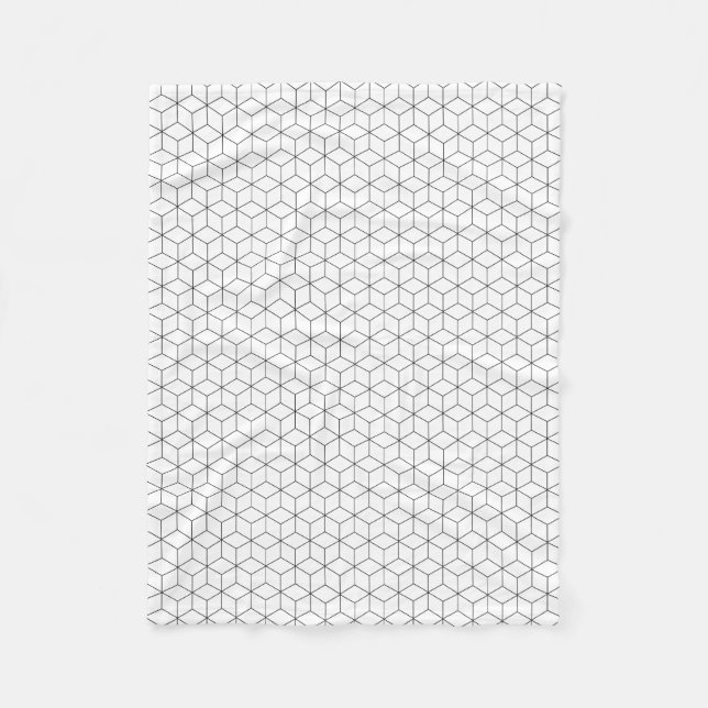 Black And White Modern Geometric Fleece Blanket (Front)