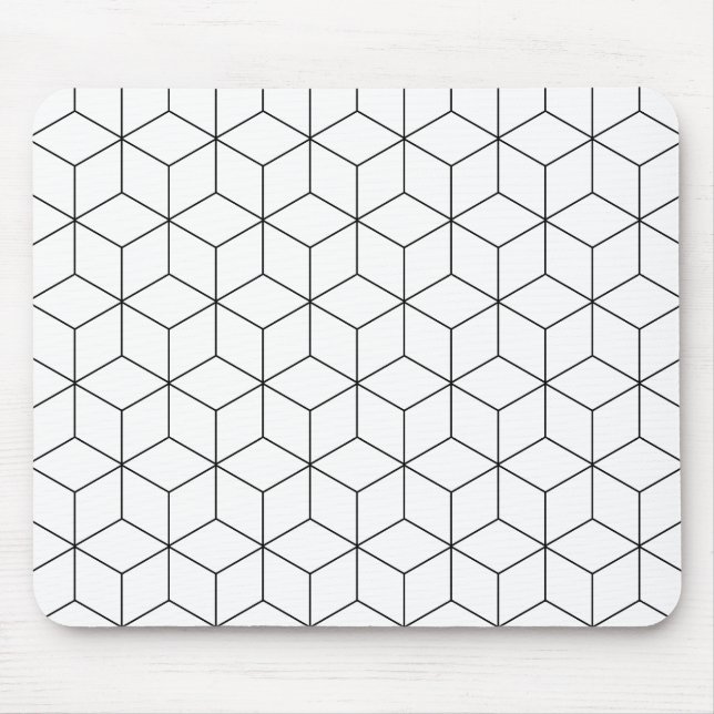 Black And White Modern Geometric Mouse Pad (Front)