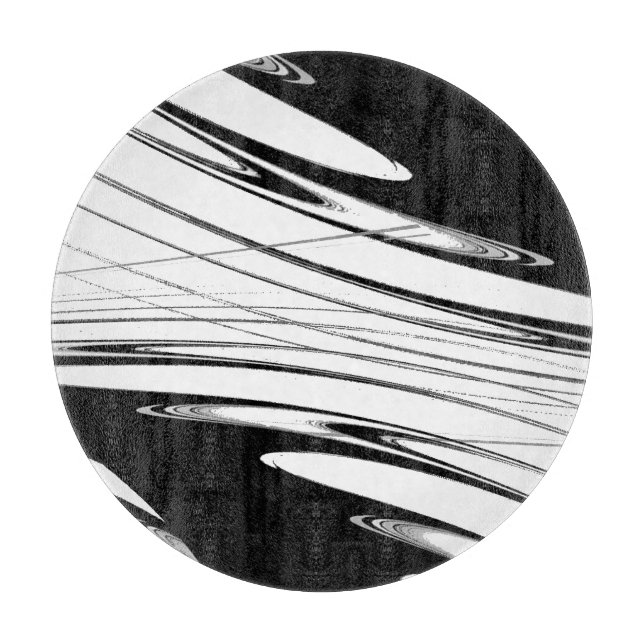 Black and White Modern Glass Cutting Board (Front)
