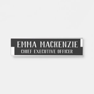 Black and White Modern Hanging Door Name Plate