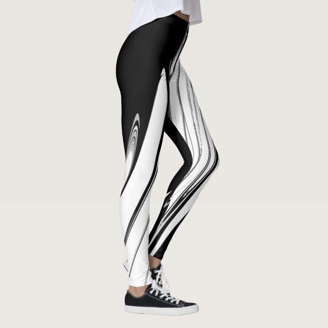 Black and White Modern Leggings (Right)