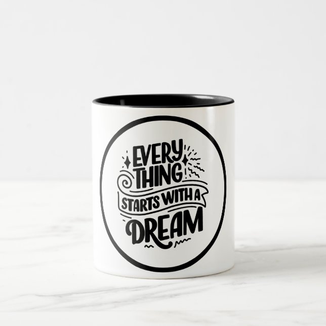 Black and White Modern Lettering Inspirational Mug (Center)