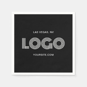 Black and White Modern Logo Napkin
